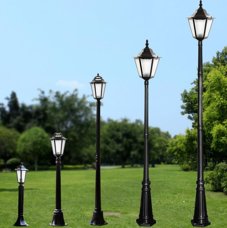 Aluminium Material Single Lamp Post Street Garden Post Lamp Lantern