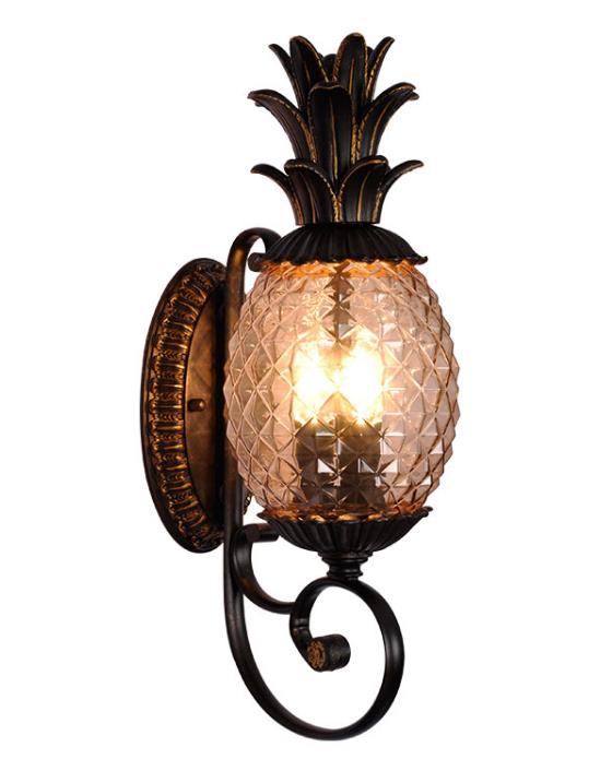 Black Outdoor Ananas Wall Mount Outdoor Light Fixture for Home Decor
