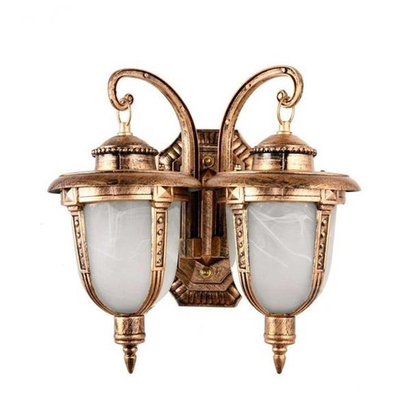 Retro-Bronze-Doppelkopf-Außenseite Wandleuchte, wasserdichte Wandleuchte, Veranda Lampe, Außentischlampe