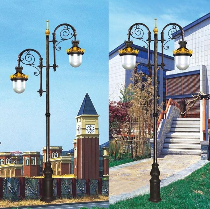 Straßenlampe Typ Outdoor-Gusseisen Gartenlampe Pol mit Laterne