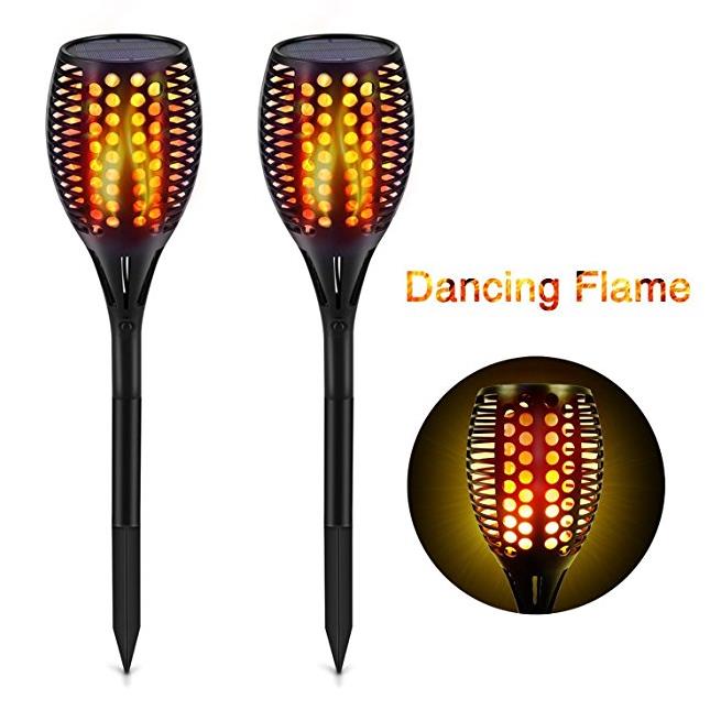 solar path touch lights 96 led dancing flame liging flackernde Tiki Fackel wasserdicht