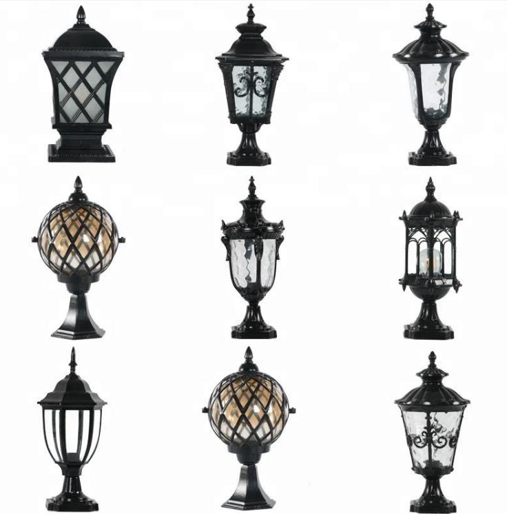 Bollard Light Garden Pedestal Classical Outdoor Post Pilar Lantern Light for Gate Application