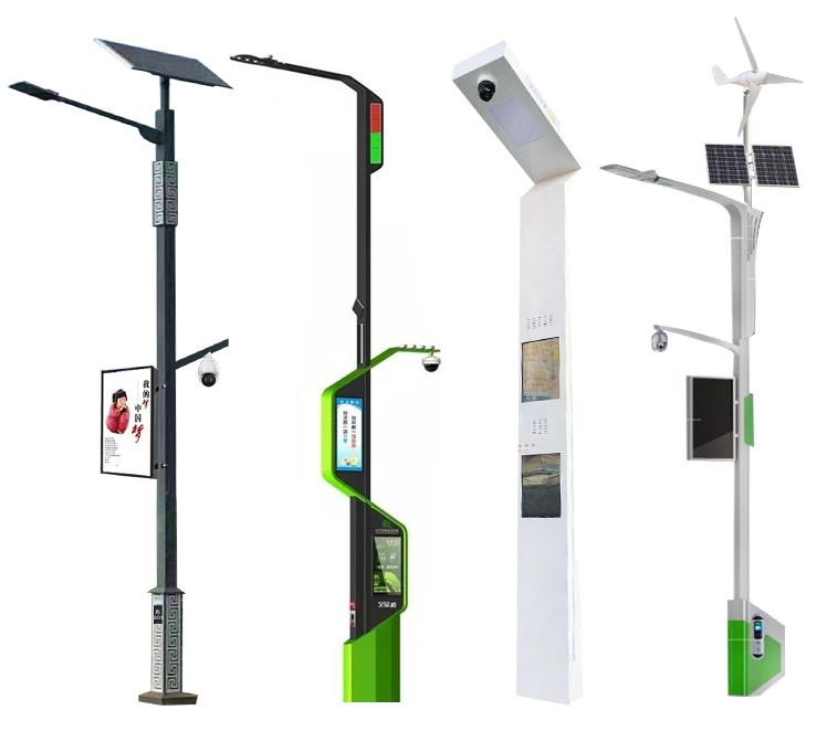Smart Pole mit Kamera und Wind Solar Hybrid Controller Stromversorgung LED Street Lights